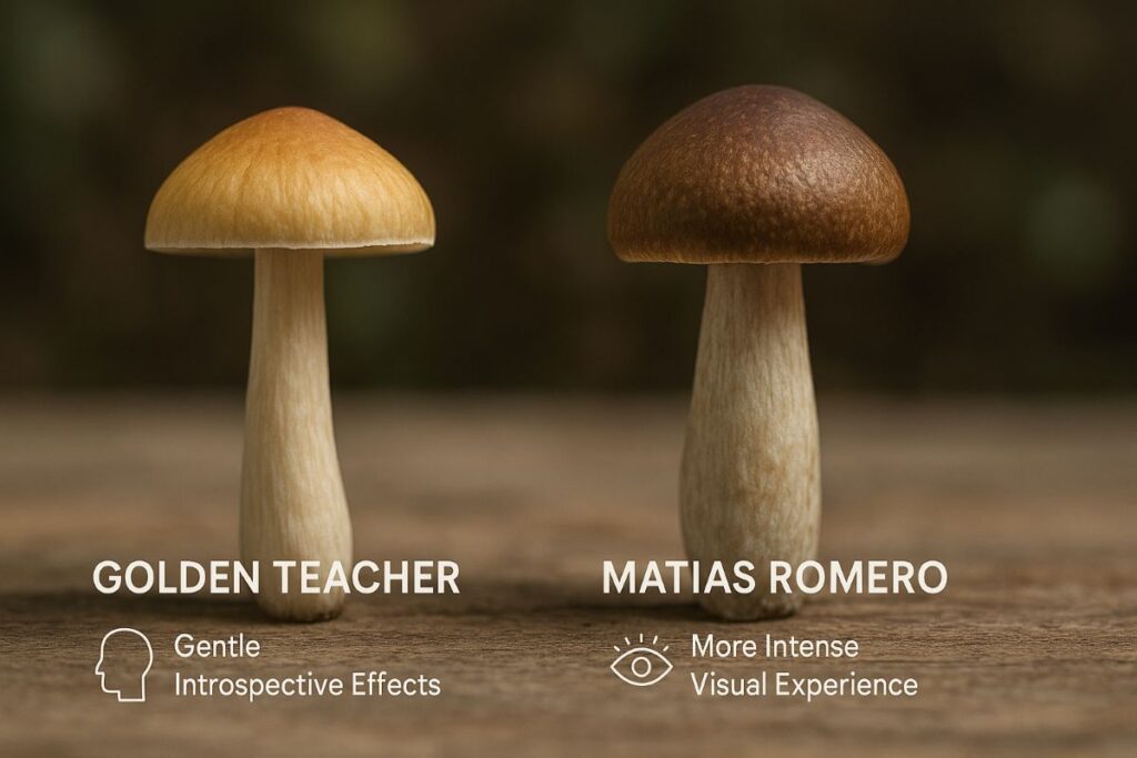 Comparing Matias Romero and Golden Teacher Mushrooms - Effects, Potency & Origins